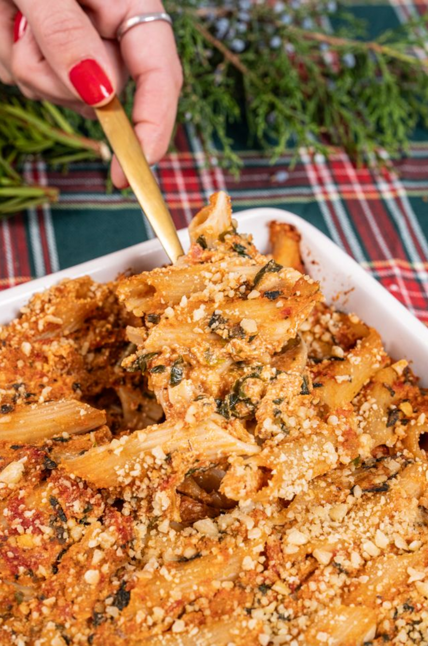SAUSAGE & SPINACH BAKED ZITI