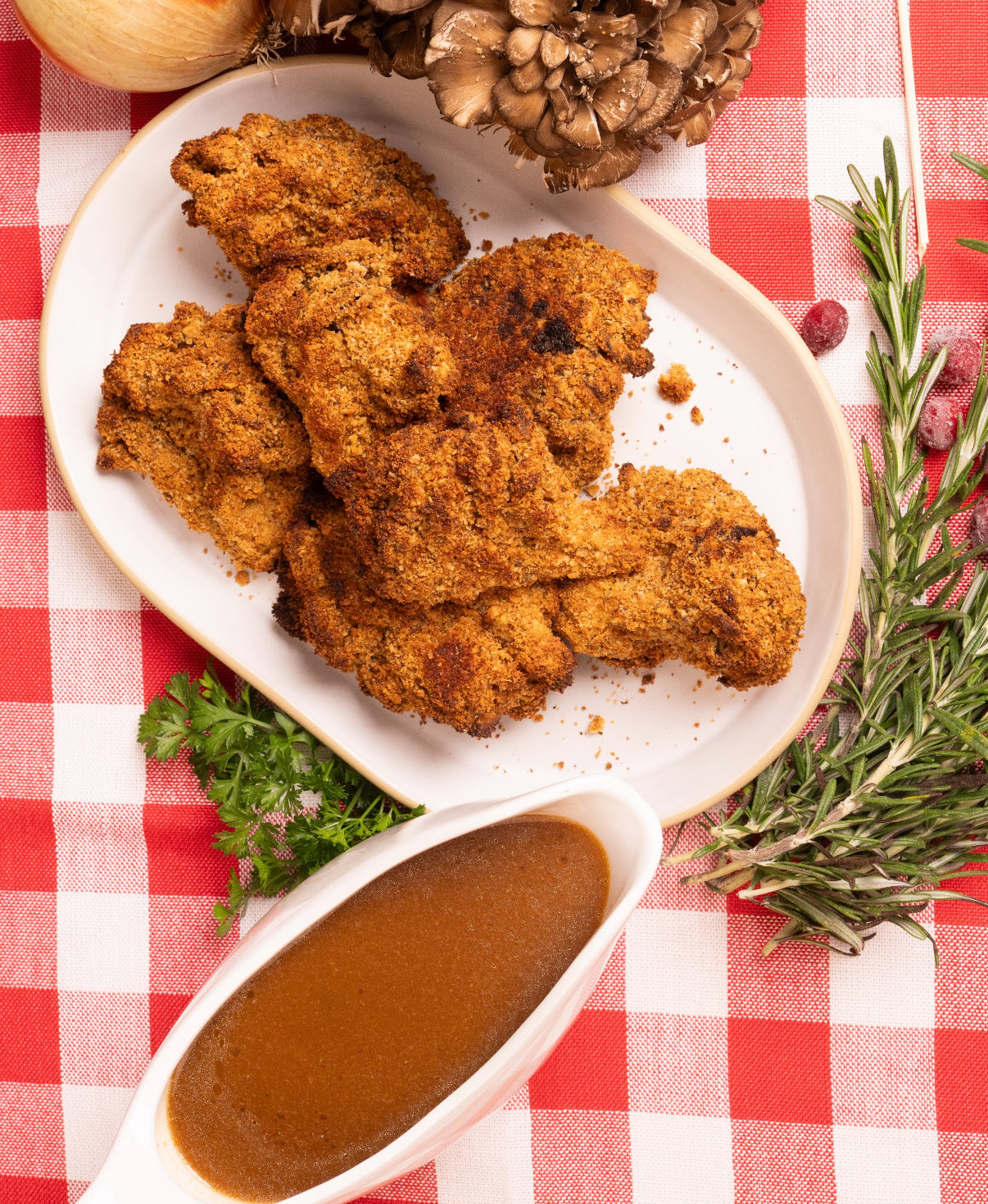 Maitake Chik’n w/ Rosemary Gravy (GF)