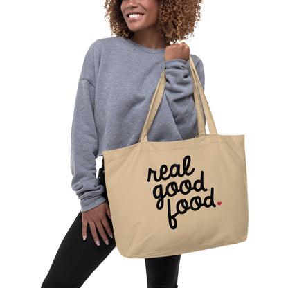 Large Real Good Food Tote Bag